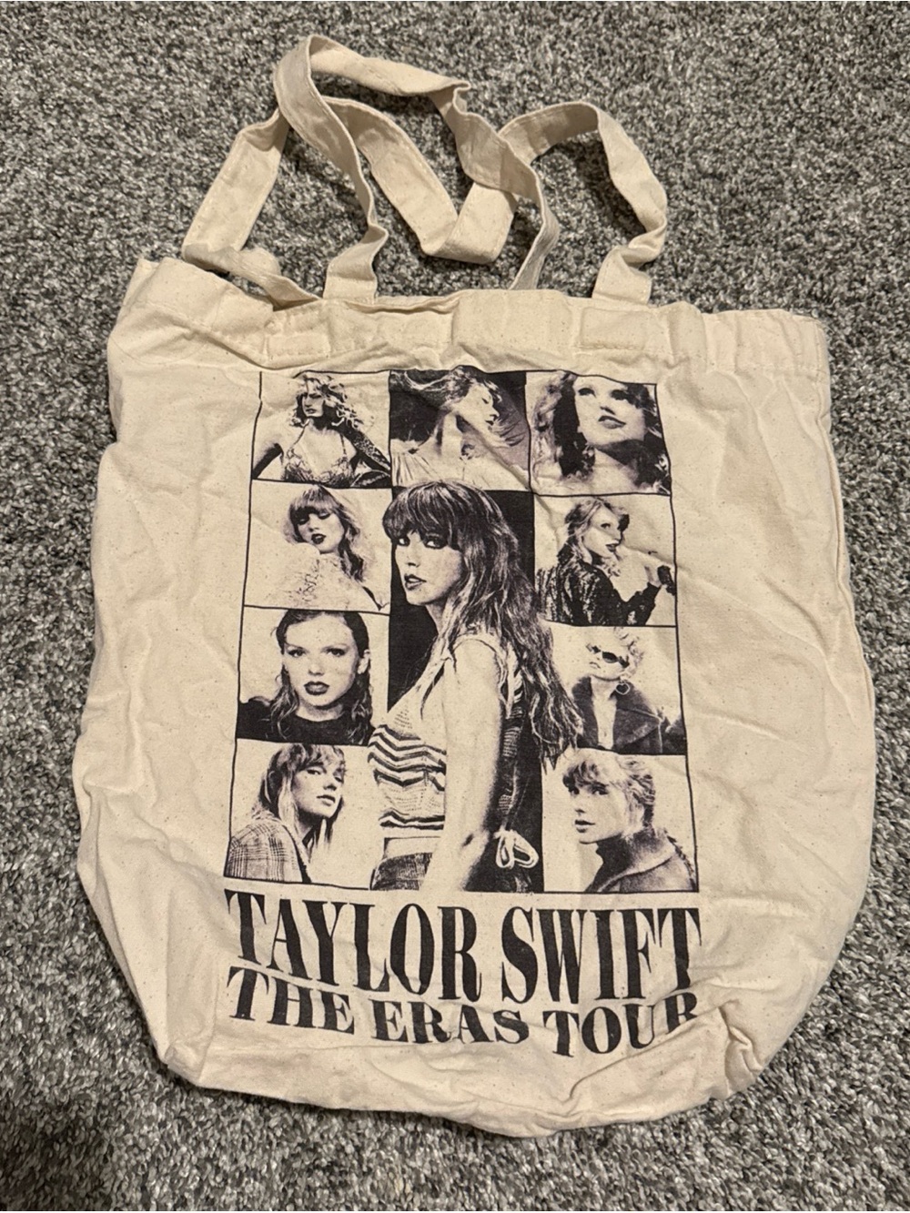 Taylor Swift The Eras Tour Canvas Beige Tote Bag Concert Merch Albums